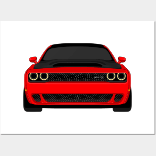 DODGE DEMON FRONT RED Posters and Art